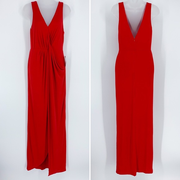 ASTR THE LABEL Formal Red Dress / Gown; Twist Front V-neck Size S - Picture 2 of 15